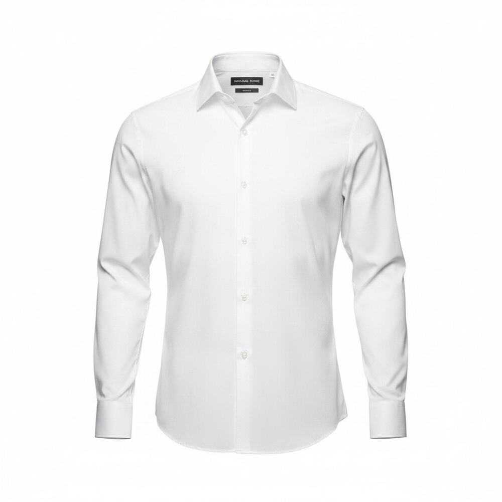 Michael Kors Slim Fit Button Up White Dress Shirt Size Large 16 1/2. 34/35 EUC